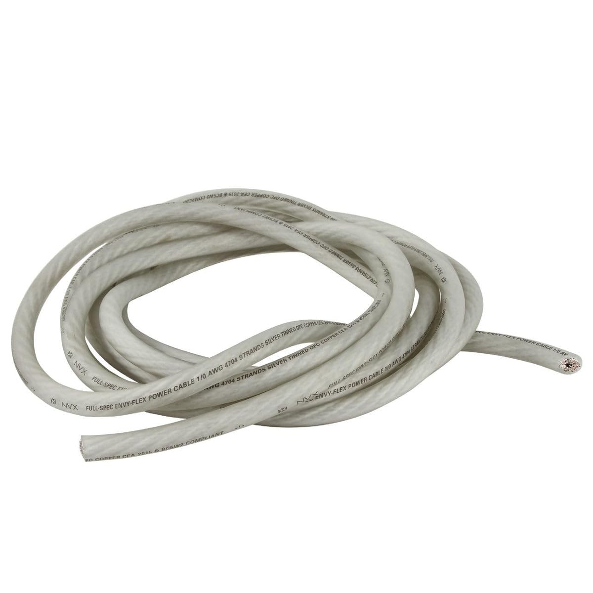 Nvx Xw0Wh5 5 Ft. Of Frosted White Envyflex True Spec 1/0 Gauge Power/Ground Wire Cable