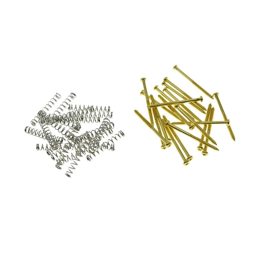 Dopro Pack Of 20 Bass Guitar Pickup Mounting Screws Pickup Springs For Precision P Bass Or J Bass Or P90 Soap Bar Pickups Gold