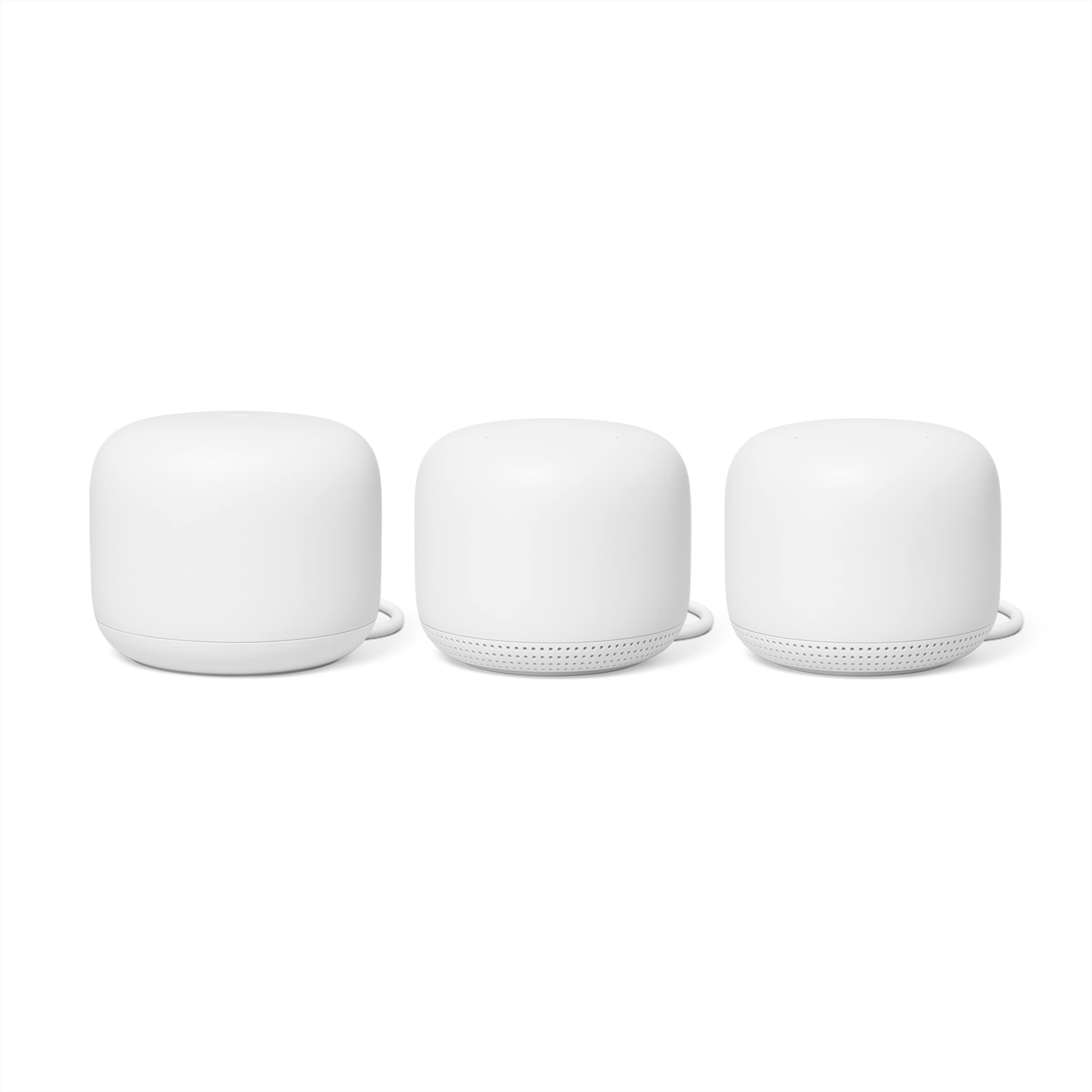 Nest Wifi Router And 2 Points   Wifi Extender With Smart Speaker   Works With Google Wifi (3 Pack) White