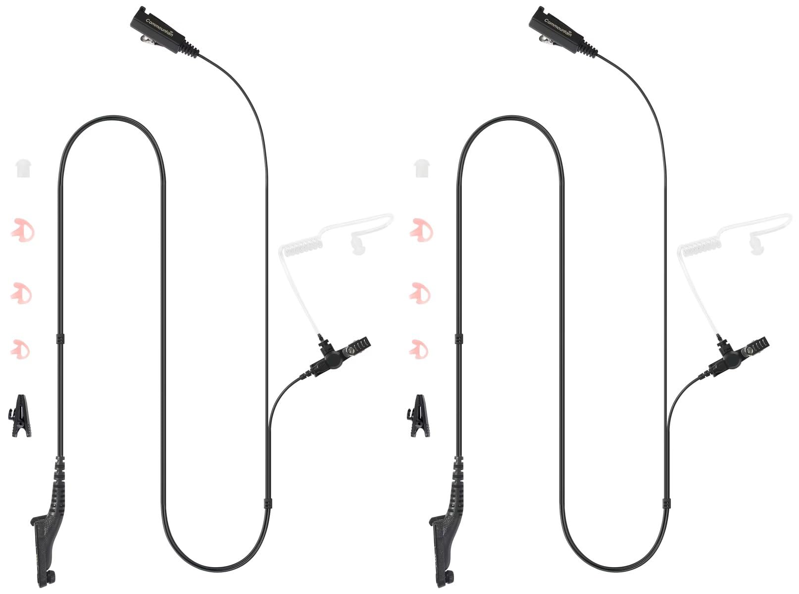 Commountain Apx 6000 Xpr 7550E Earpiece W/Mic For Motorola Radios Apx 8000 Apx 7000 4000 Xpr 7350E 7580E 7380E Xpr 7550 7350 Apx6000 Apx7000 Apx8000 Xpr7550E, Two Wire Surveillance Headset 2 Pack