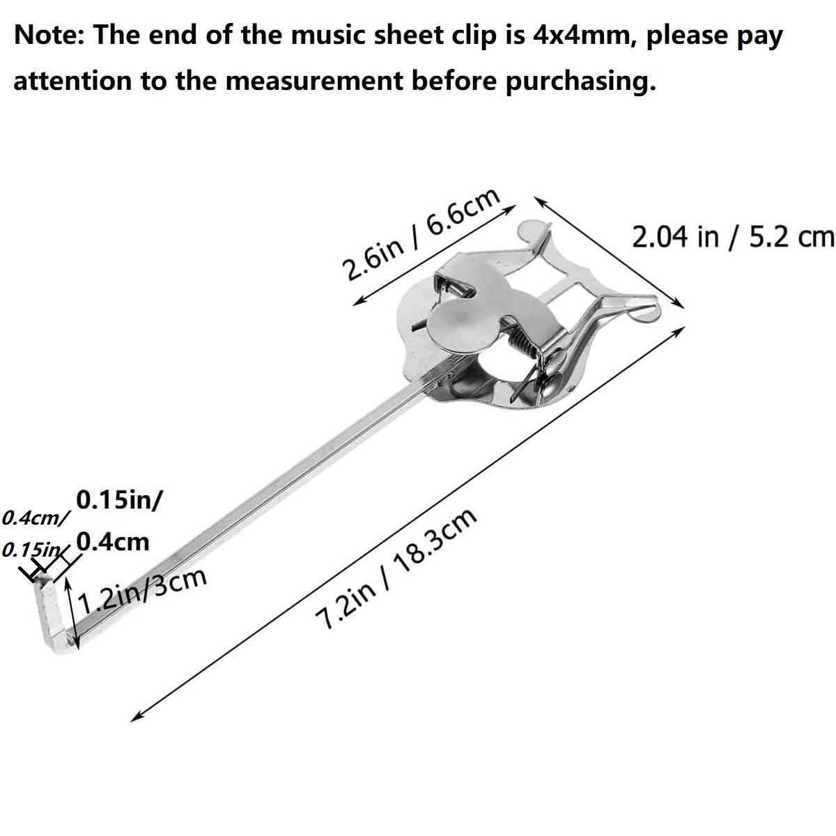 Tuoren Trumpet/Horn Marching Clamp On Lyre Metal Plating Sheet Music Clip For Musical Instrument Accssories