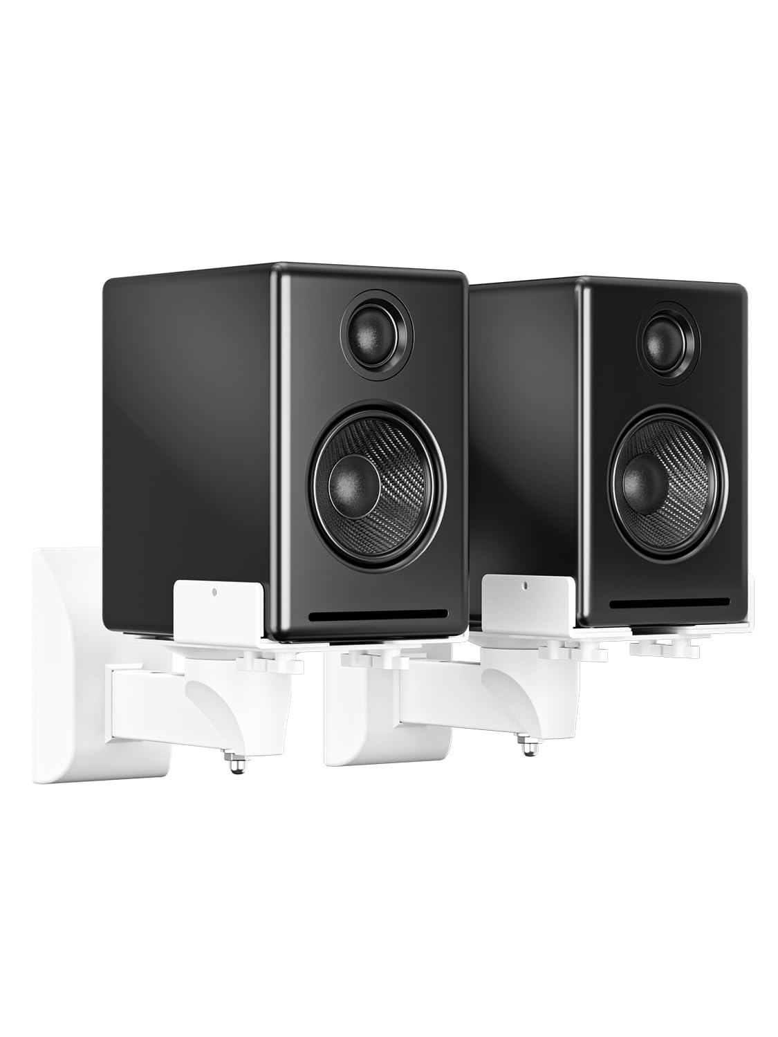 suptek Small Dual Side Clamping Bookshelf Speaker Wall Mounting Bracket for Small Surrounding Sound Speakers, Hold up to 55lbs W