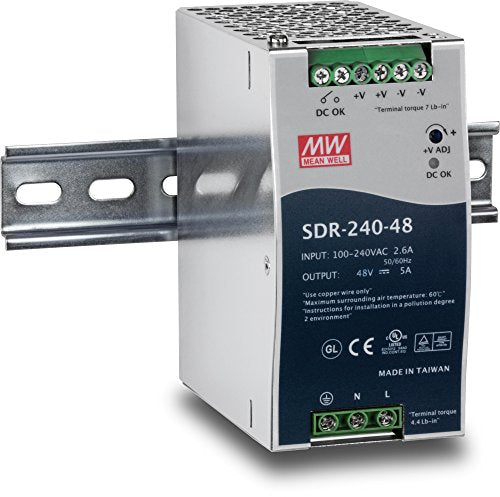 Trendnet 240 W Single Output Industrial Din Rail Power Supply, Ti S24048, Extreme Operating Temp Range  25 To 70   C( 13 To 158