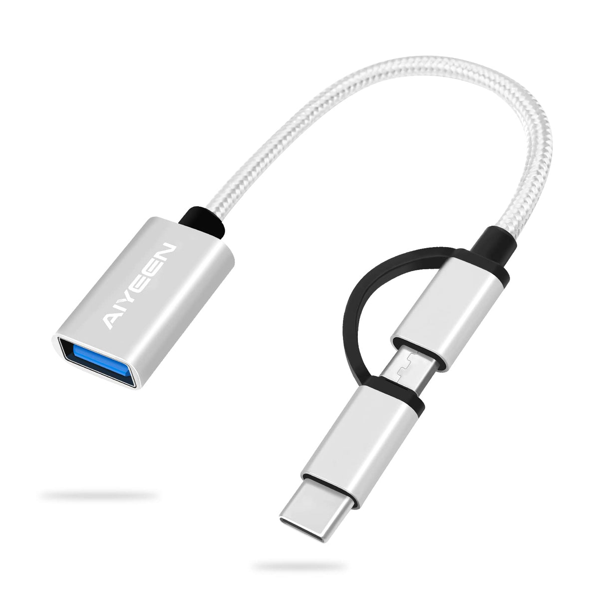 Aiyeen 2 In 1 Usb C/Micro To Usb Adapter, Usb C To Usb 3.0, Usb To Android Otg Adapter Cable Compatible With Macbook Pro Android