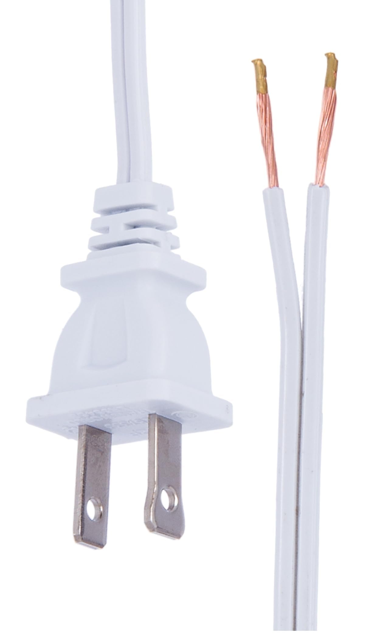 B&P Lamp White Lamp Cord, 12 Foot Long Spt 1 Wire, Ul Listed