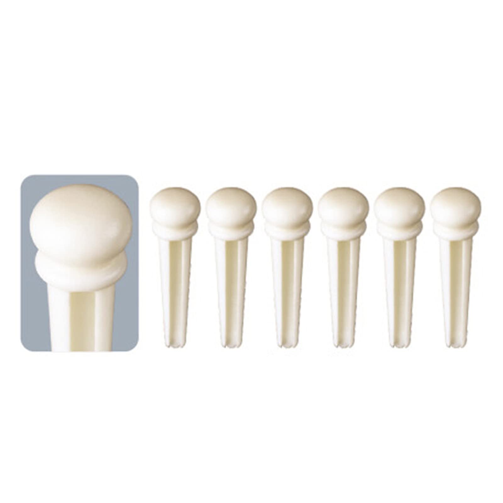 Miwayer Guitar Bone Bridge Pins Real Bone Replacement Parts For 6 & 12 String Acoustic Guitar (Pure Bone)