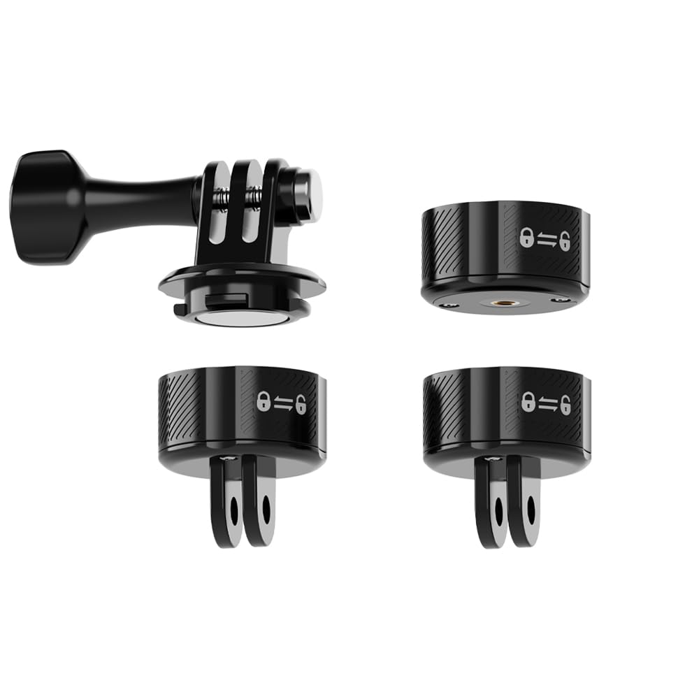 Skezn Magnetic Mount Accessories, Basic Set Quick Release Adapter Compatible With Gopro Hero 13/12/11/10/9, Insta360, Akaso, Dji And More (Magnetic Quick Release Kit)