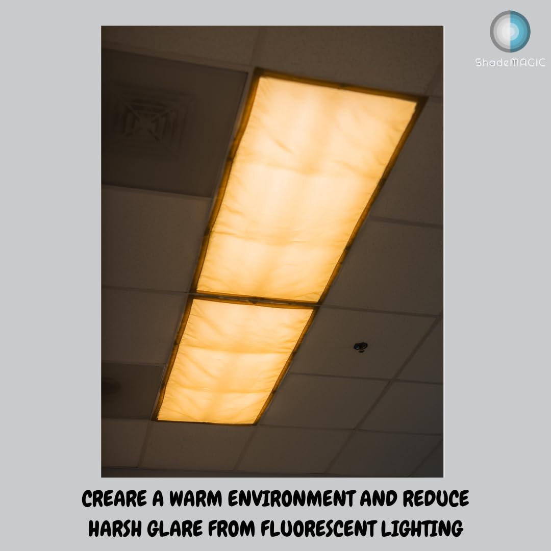 Shademagic Fluorescent Light Filter Covers (Mocha)   Diffuser Pack; Eliminate Harsh Glare That Causes Eyestrain And Head Strain