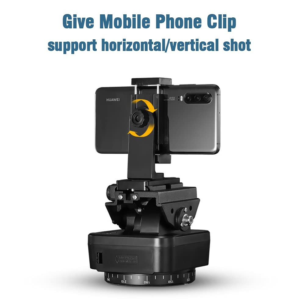 Mcoplus Yt-1000 Remote Control Pan Tilt Head, Automatic Motorized Rotating Panoramic Head For Smartphones/Dslr Cameras/Action Ca