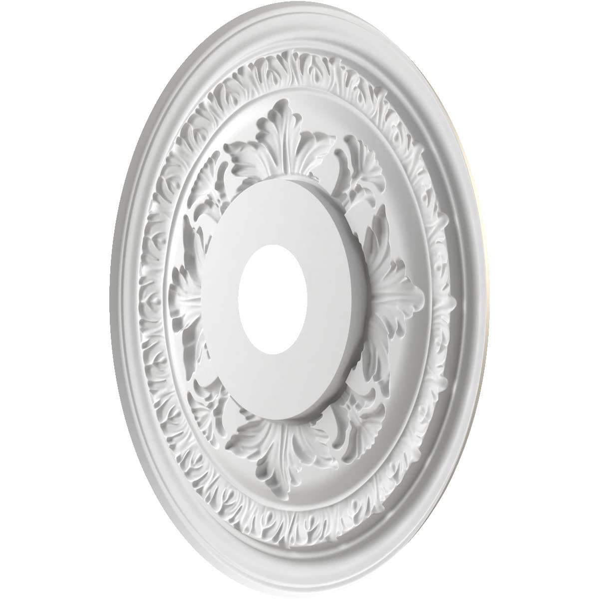 Ekena Millwork Cmp19Babal Baltimore Thermoformed Pvc Ceiling Medallion (Fits Canopies Up To 7 3/4), 19Od X 3 1/2Id X 1P, Bright