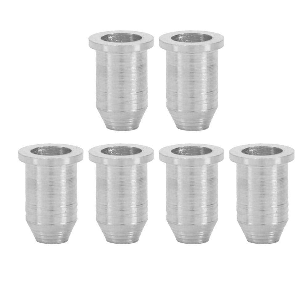Bnineteenteam 6 Pcs Guitar Through Body String Ferrules For Electric Guitar (Silver)