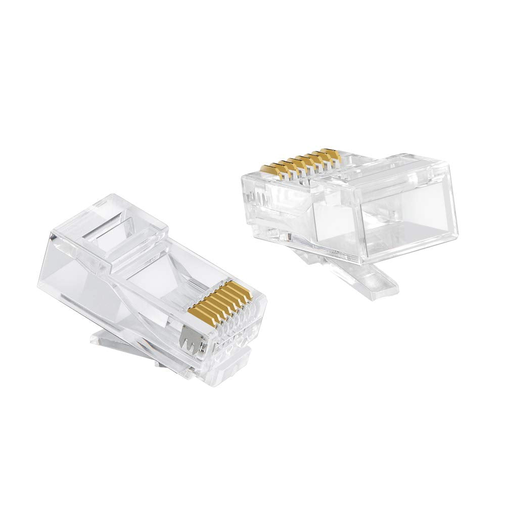 Cablecreation Cat6 Rj45 Connectors, 100-Pack Cat6 Rj45 Ends, Ethernet Cable Crimp Connectors Utp Network Plug For Solid Wire And