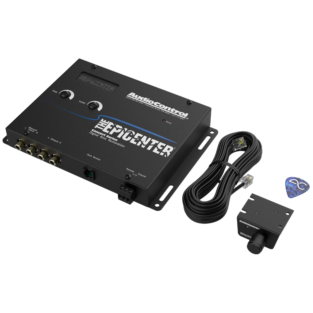 Audiocontrol Epicenter Digital Bass Restoration Control Processor, Car Audio Bass Booster Enhancer With Wired Remote Control (Black)