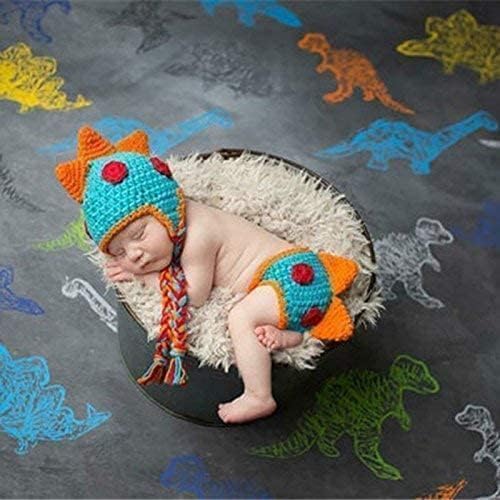 Crocheted Baby Boy Dinosaur Outfit Newborn Photography Props Handmade Knitted Photo Prop Infant Accessories (1 12 Months)