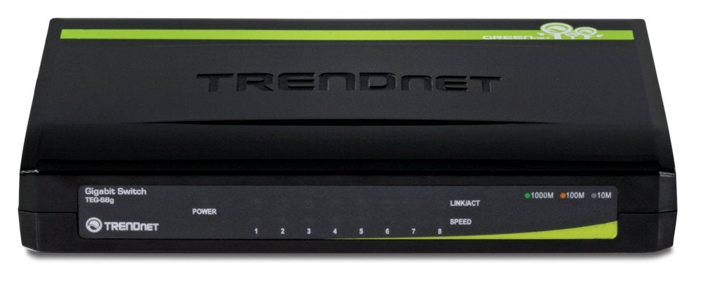 Trendnet Teg S8G 8 Port Unmanaged Gigabit Greennet Desktop Switch (8 X 10/100/1000Mbps Auto Negotiation, Auto Mdix) (Plastic Housing)