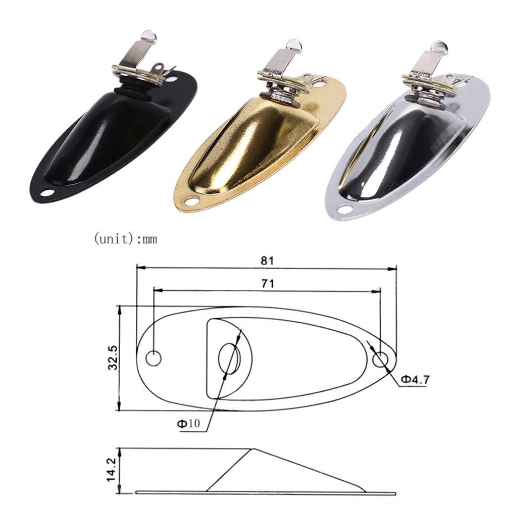 Tuoren 3Pack Electric Guitar Part Neck Plate String Tree Guide Retainer 1/4 Inch Input Jack Socket Plate With Screws For Fender