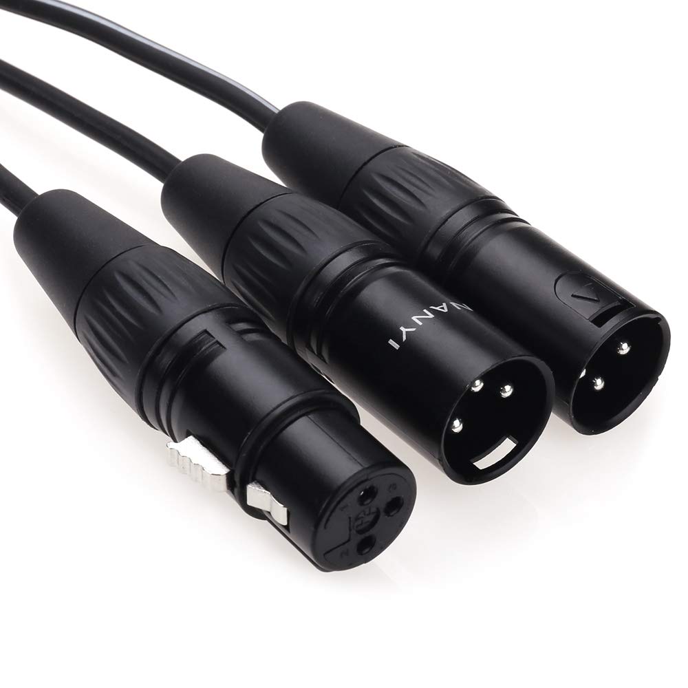 Nanyi Xlr Splitter Microphone Cable Xlr To Xlr Patch Cables 3 Pin Dual Xlr Male To Xlr Female Y Cable Adaptor Mic Cable Dmx Cabl
