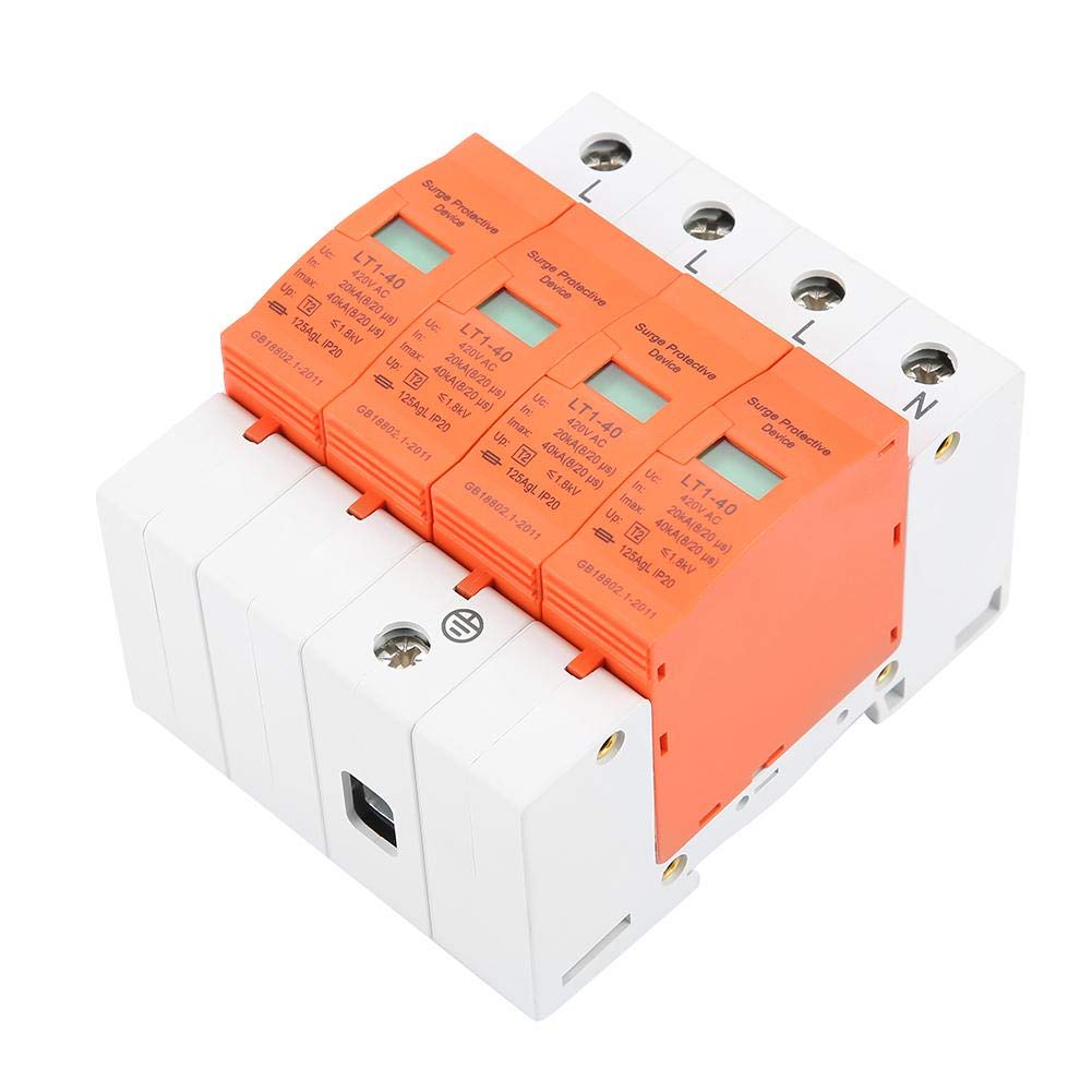 Oumefar 4 Pole Ac 420V House Protector 40Ka Low Voltage Arrester Device Din Rail Device For