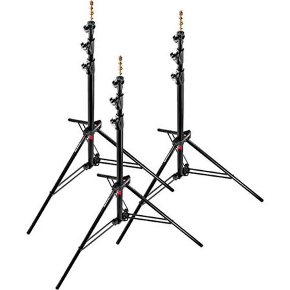 Manfrotto 1005BAC-3 9-Feet Alu Ranker Stand AC with 3 Section and 2 Risers, 3-Pack (Black)