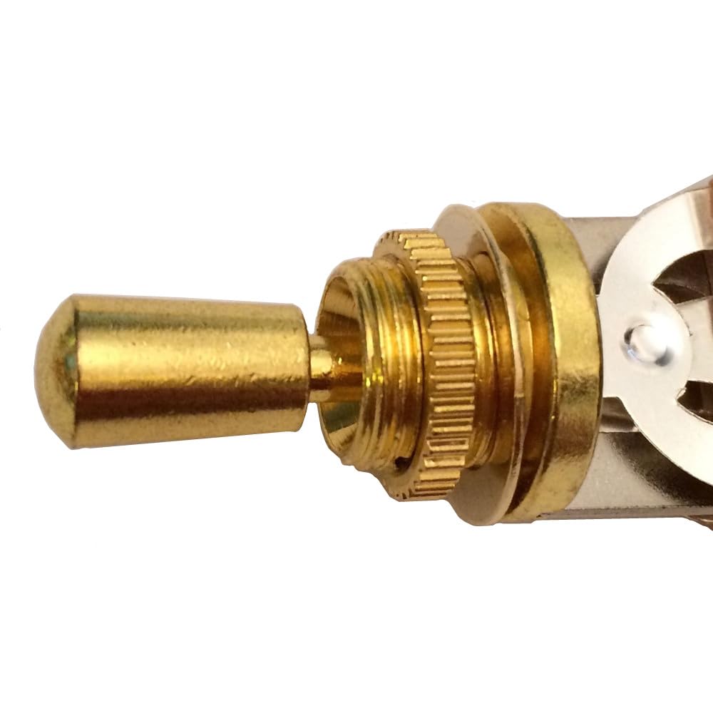 Jd.Moon Electric Guitar 3 Way Toggle Switch Pickup Selector Switch With Brass Tip Knob (Gold)