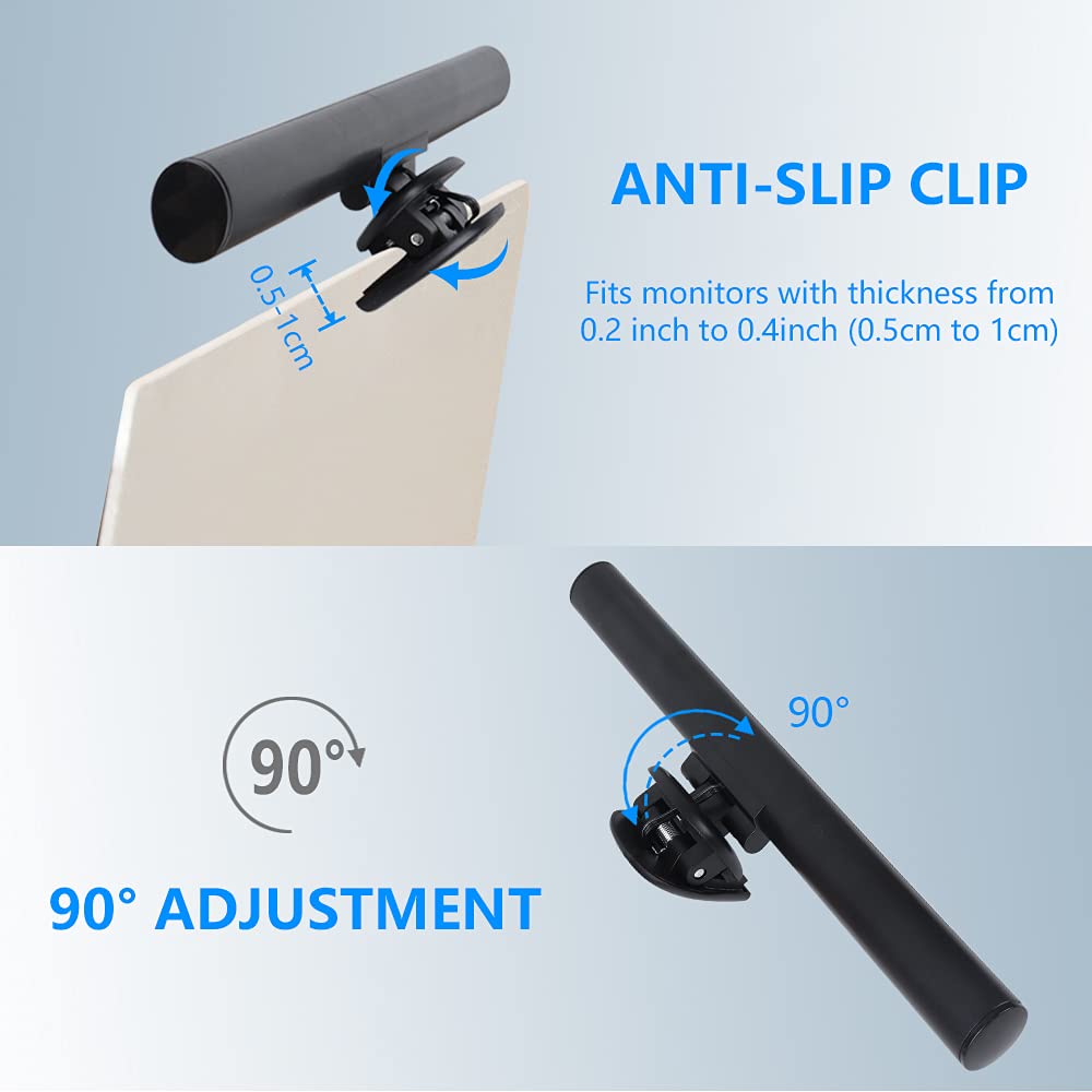 Vigind Computer Monitor Light,Screen Light Bar Usb Powered Monitor Clamp Lamp,Eye Protect Clip On Monitor Lamps,Adjustable Brigh