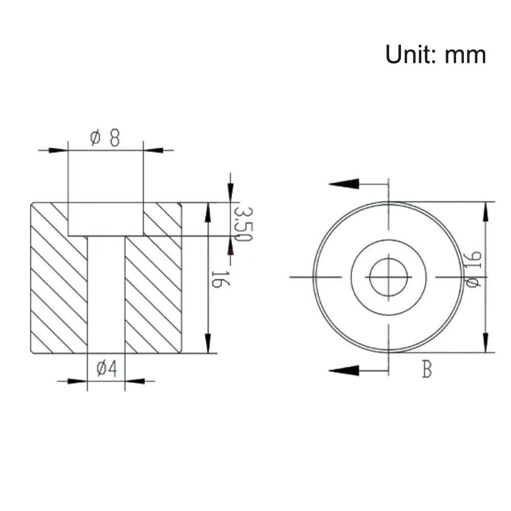 Zeberoxyz 3Pcs Black 18Mm+1Pcs 16Mm High Heatbed Silicone Leveling Column Solid Mounts Parts,Solid Bed Mount Stable Tool Heat Re