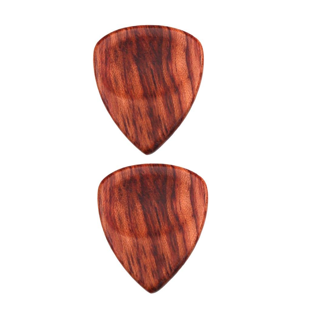 Heavenglow 2Xrosewood Guitar Bass Pick Plectrum Hearted Shape Pick Instruments Parts|2 Piece Guitar Pick|Picks