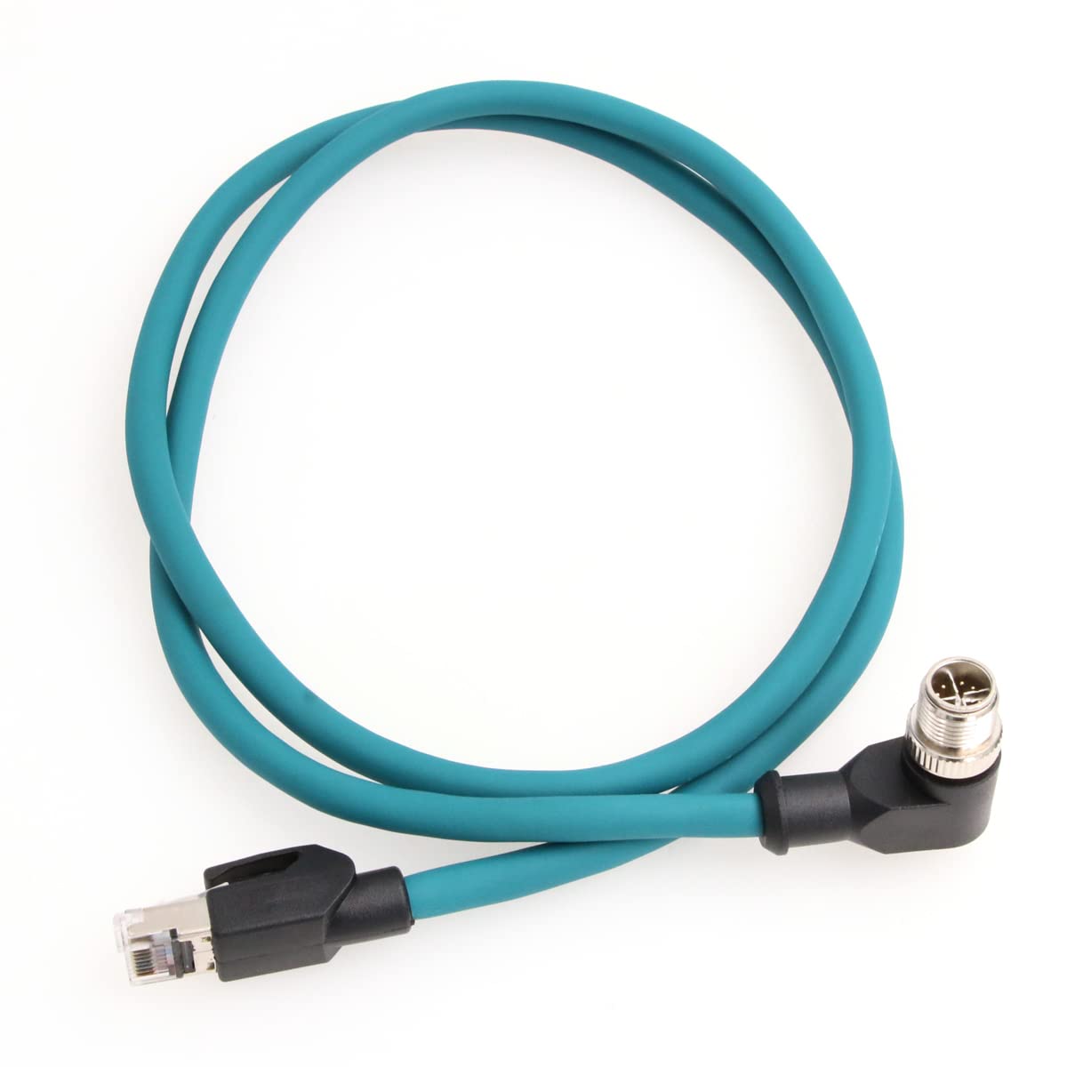 Eonvic Cat 7E High Flex Cable Cognex Industrial Camera Ethernet M12 Right Angle X Code 8 Pin Male To Rj45 Cable 1M