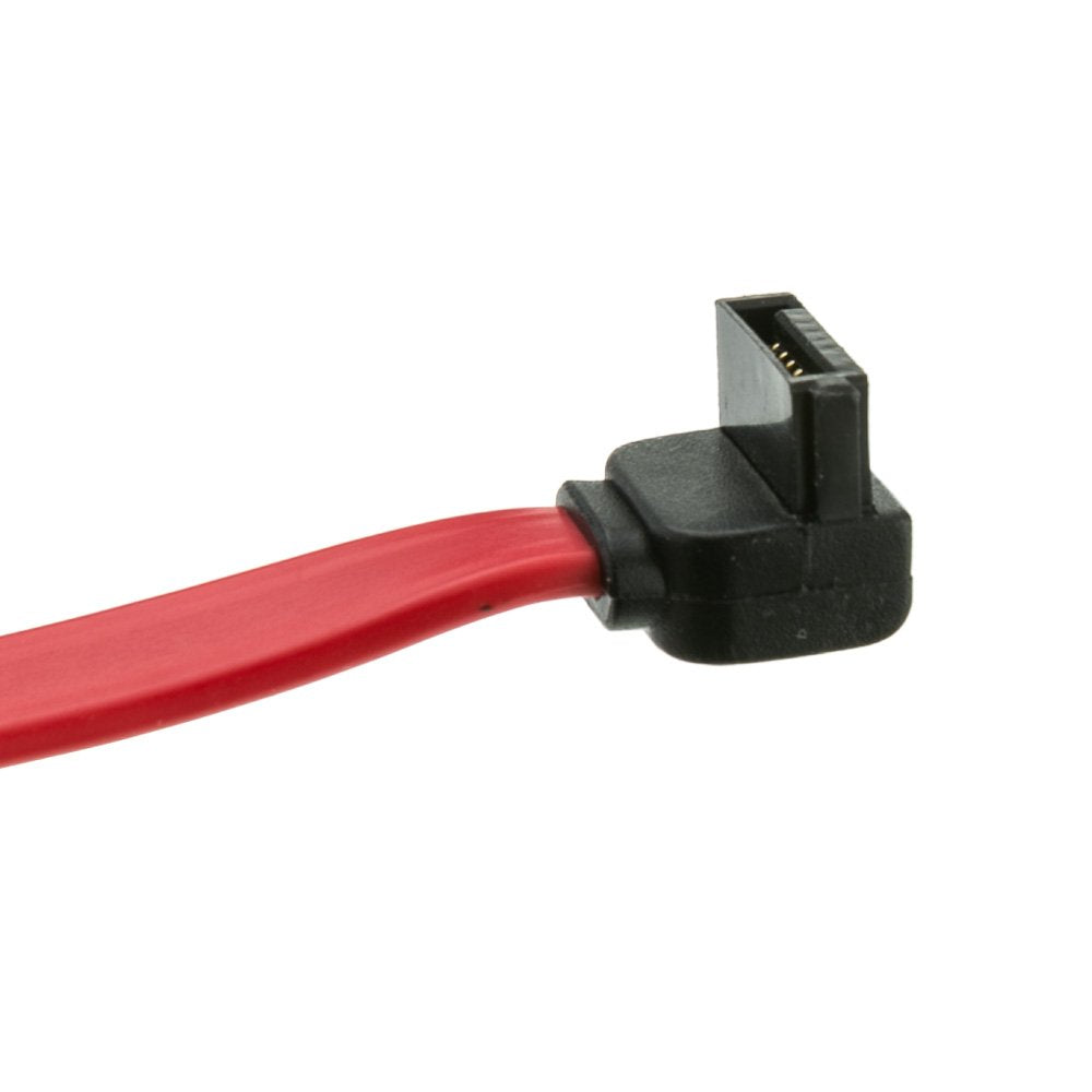 Cablewholesale 1.5 Feet Serial(Ata) Cable, Sata To 90 Degree Right Angle Sata Connector, Single Right Angle Sata Cable, 26 Awg,