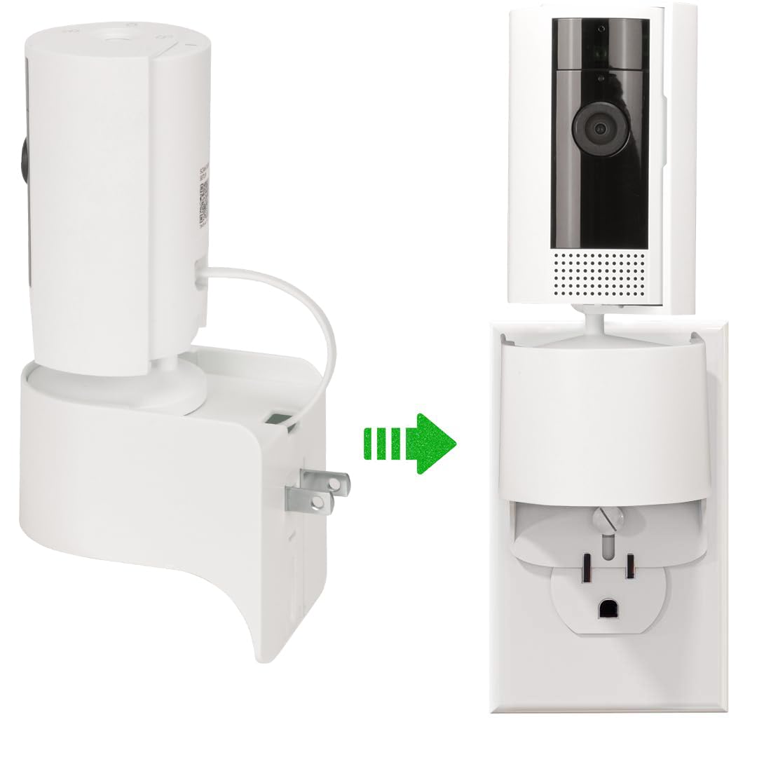Outlet Mount For Ring Indoor Cam (2Nd Gen And 1Nd Gen), 1 Pack Plug In Wall Mount Stand With Power Plug, 360 Degree Swivel And Space Saving Design (Ring Camera Are Not Included)