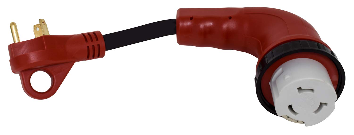 Mighty Cord A10-3050D90VP 30am-50Af 90 Degree LED Detachable Adapter Cord, 12   , Red,1 Pack