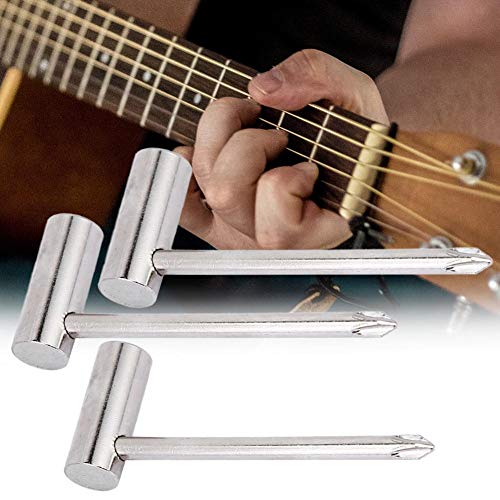 Bnineteenteam 7Mm/8Mm/6.35Mm Guitar Rod Wrench Guitar Adjustment Tool With Screwdriver For Guitar Musical Instrument Accessories(3Pcs)(Silver) Performance Accessory