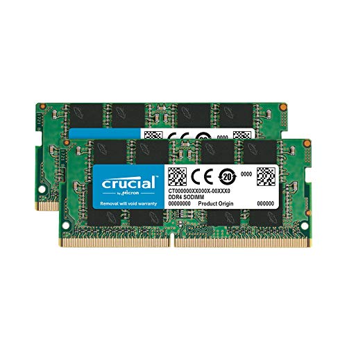 Crucial 32GB DDR4 SODIMM RAM Kit (16GBx2) PC4-19200, Multicolor, Model CT2K16G4SFD824A
