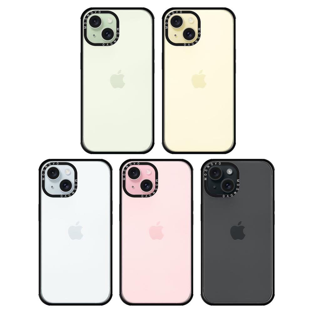 Mosnovo Case For Iphone 15, [Buffertech 6.6Ft Military Grade Drop Protection] [Anti Peel Off Tech] Clear Tpu Bumper Phone Case C