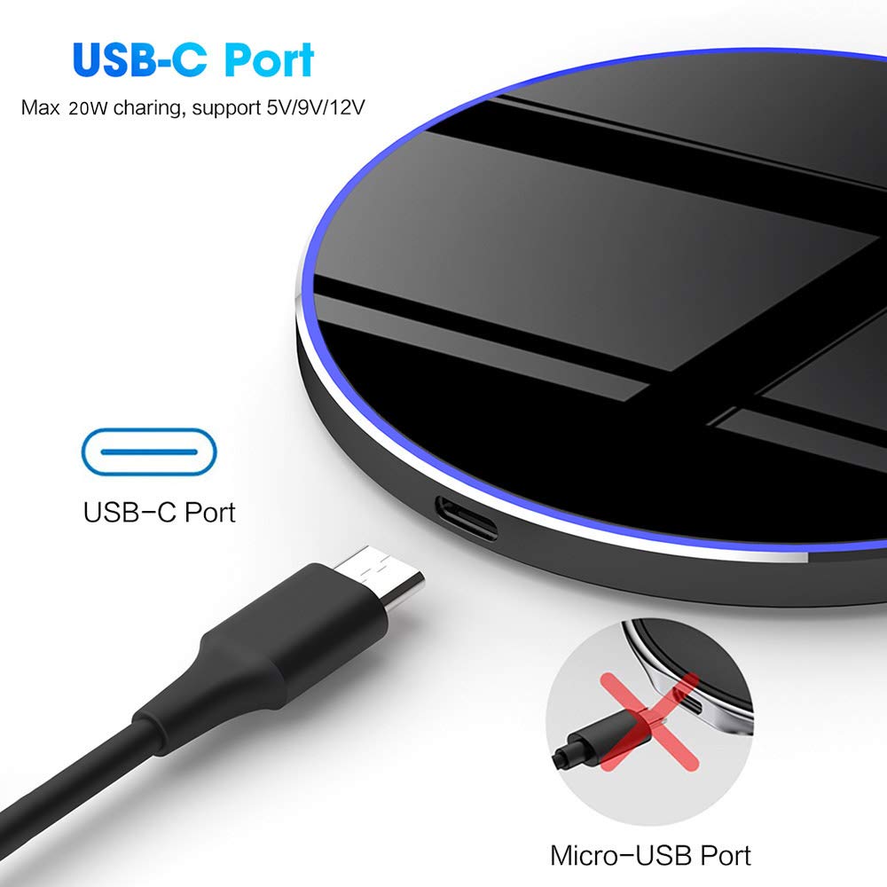 Fast Wireless Charger,20W Max Wireless Charging Pad Compatible With Iphone 16/16 Pro/Pro Max/16 Plus/15/14/13/12/11/X,Airpods;Fd
