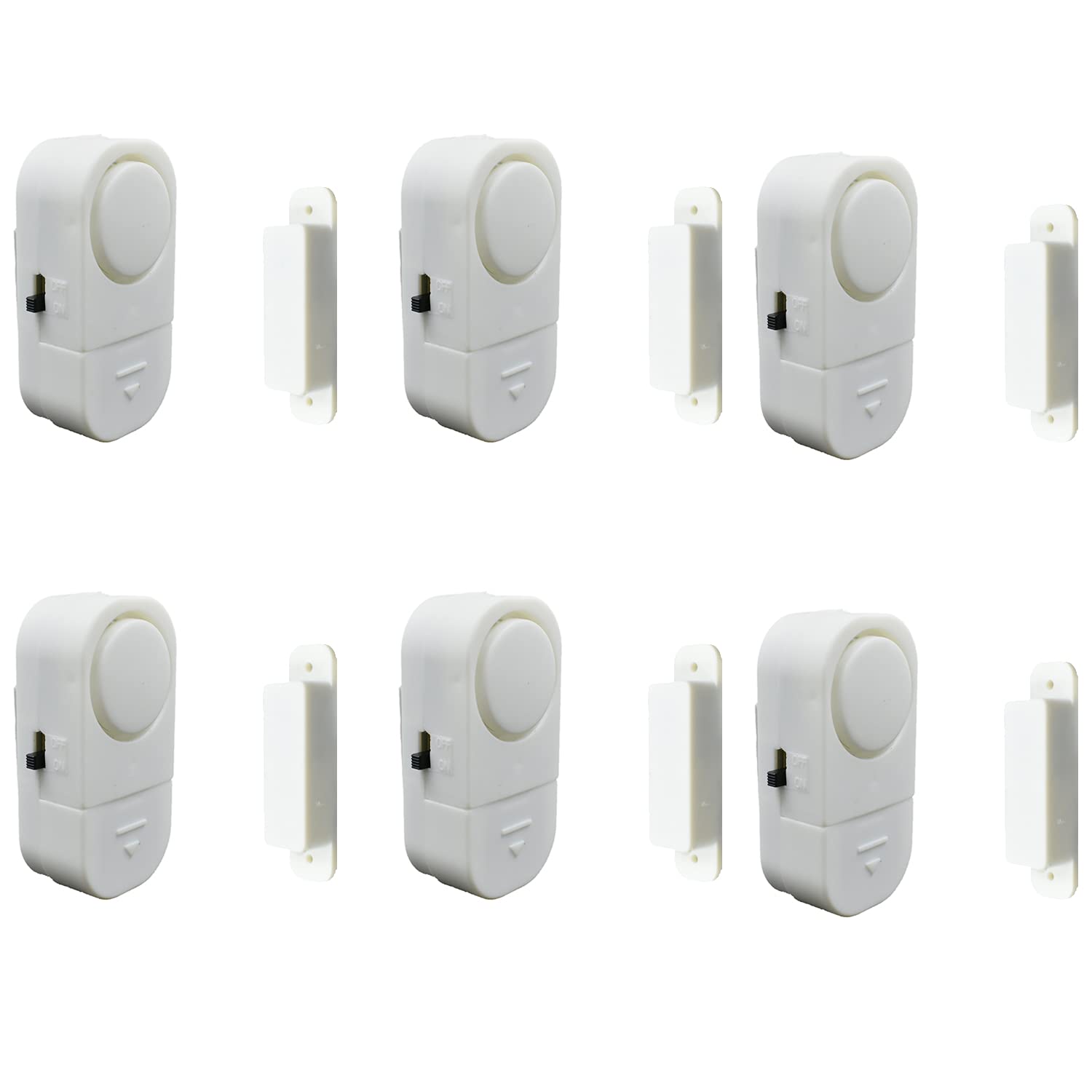 6 Pack Wireless Security Window/Door Alarm, Magnetic Sensor Door Window Burglar Alert Alarm Pool Alarms Super Loud For Home, Gar