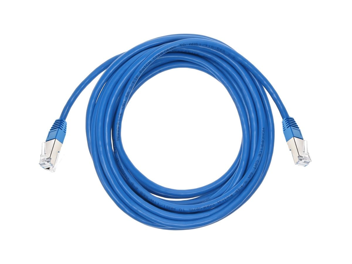 Monoprice Cat6A 20Ft Blue Patch Cable Double Shielded (S/Ftp) 26Awg 10G Pure Bare Copper Molded Rj45 Entegrade Series Ethernet C