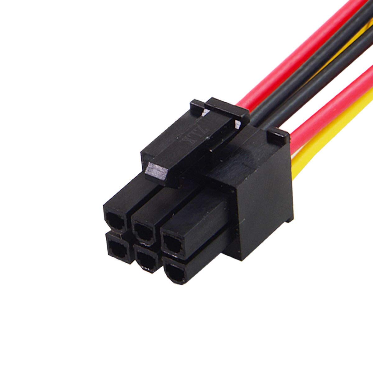 chenyang Dual 4Pin IDE to 6Pin PCIe Graphics Card Power Adapter Cable Copper Black 20cm