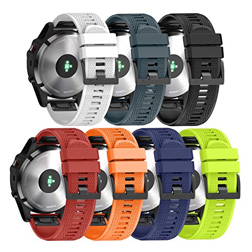 Ancool Compatible With Fenix 5/Fenix 6/Fenix 7 Band 22Mm Width Soft Silicone Watch Strap For Fenix 5 Plus/Fenix 6 Pro/Approach S