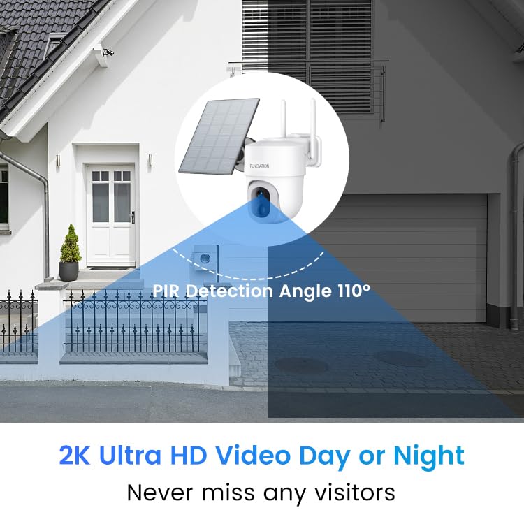 Ulofy 2K/3Mp Solar Security Camera Wireless Outdoor, 15000Mah Battery Powered 360 Ptz 2.4G Wifi Only Camera For Home Security, 1