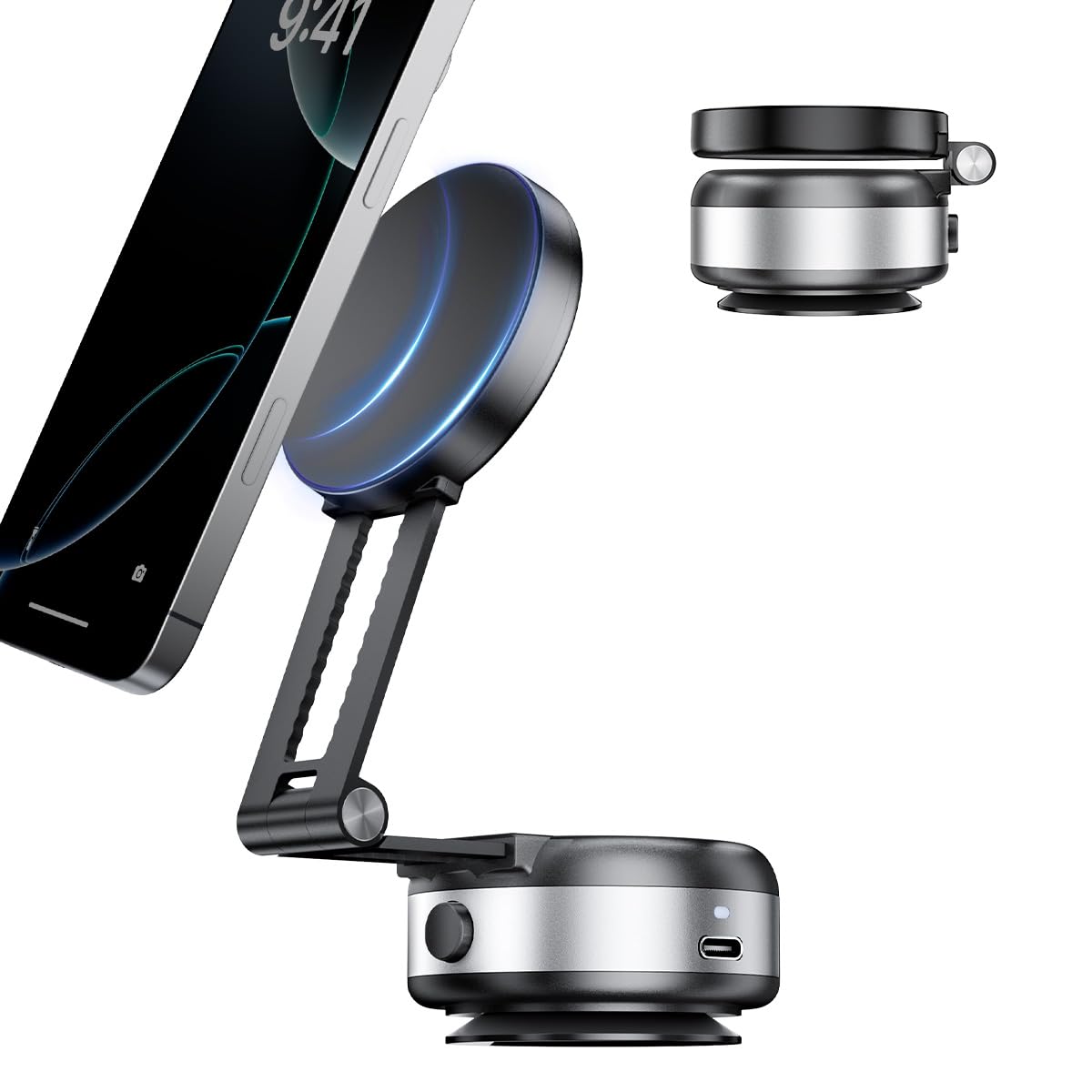 Electric Vacuum Magnetic Suction Phone Holder,Xo Adjustable And Foldable Car Mount,Strong Magnetic Car Phone Holder For Iphone16