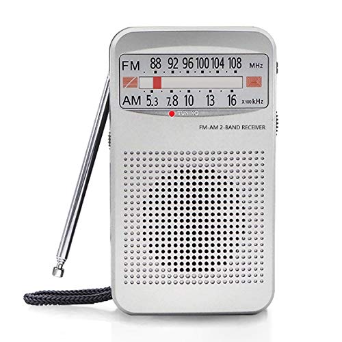 Am Fm Portable Pocket Radio, Compact Transistor Radios   Best Reception, Loud Speaker, Earphone Jack, Long Lasting, 2 Aa Battery