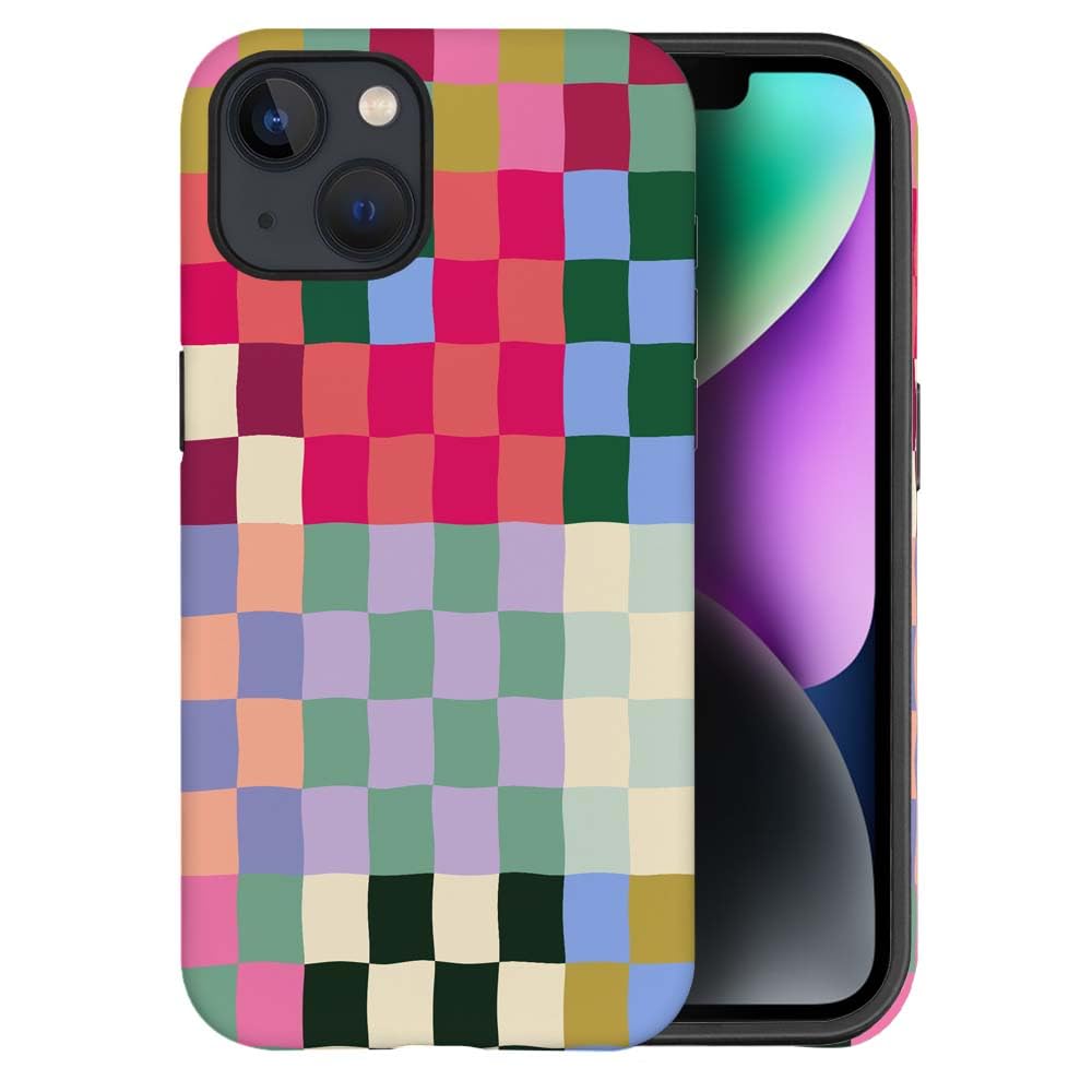 Seized Case Compatible With For Iphone 13,Colorful Checkerboard Phone Case For Girl Women Boy Men,Durable Protection Case For Ip
