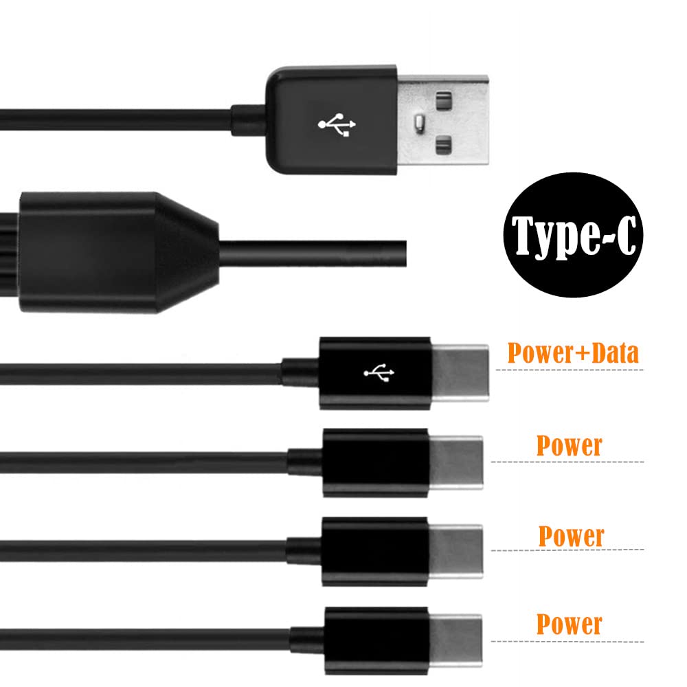 Traovien Usb C Splitter Cable, 3.3Ft Usb 2.0 Type A Male To Usb Type C(Usb C) Male 1 To 4 Splitter Cable Data Charge Connector A