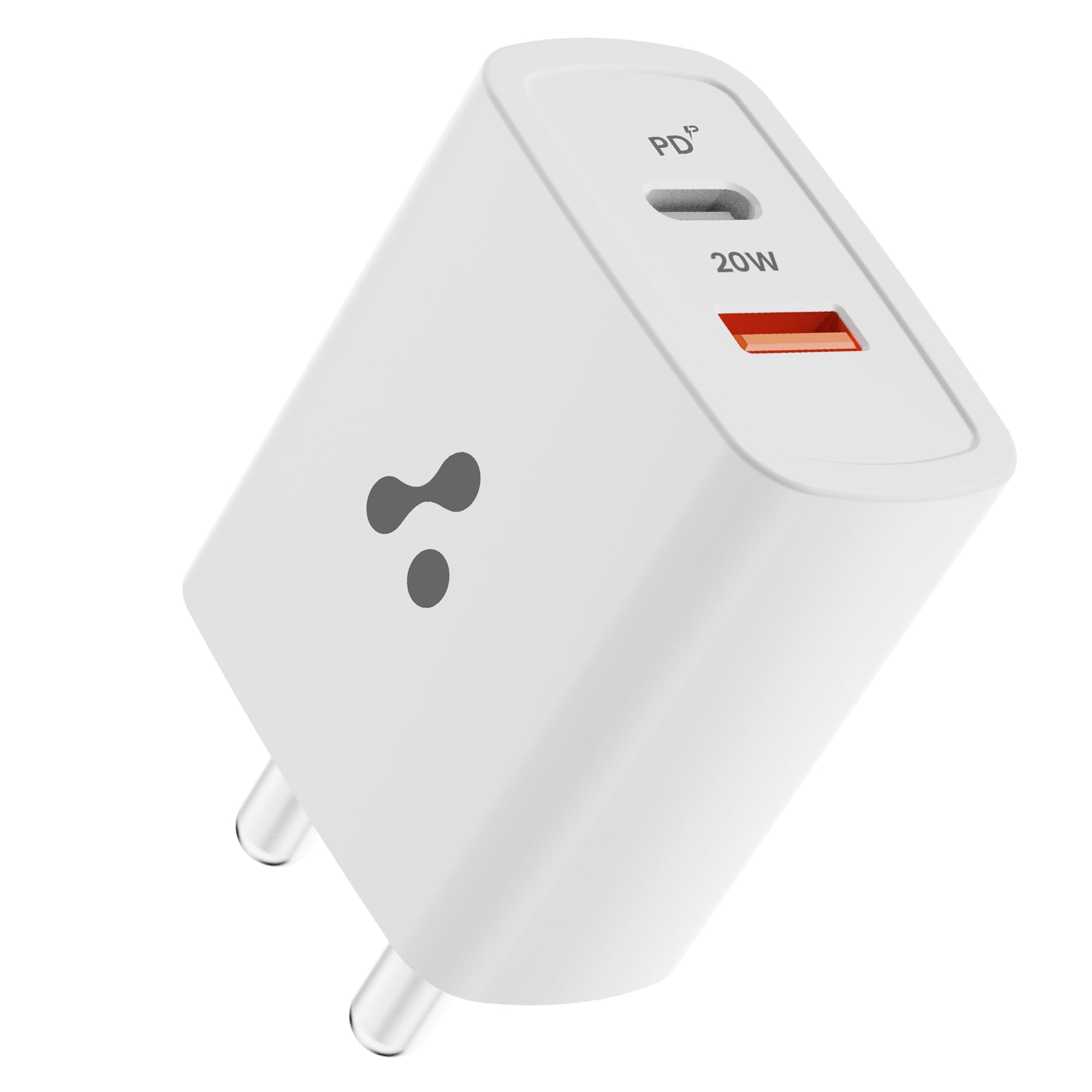 Ambrane 20W Dual Port BoostedSpeed USB Charger with Power Delivery & Quick Charge, Made in India, MultiLayer Protection, iPhone