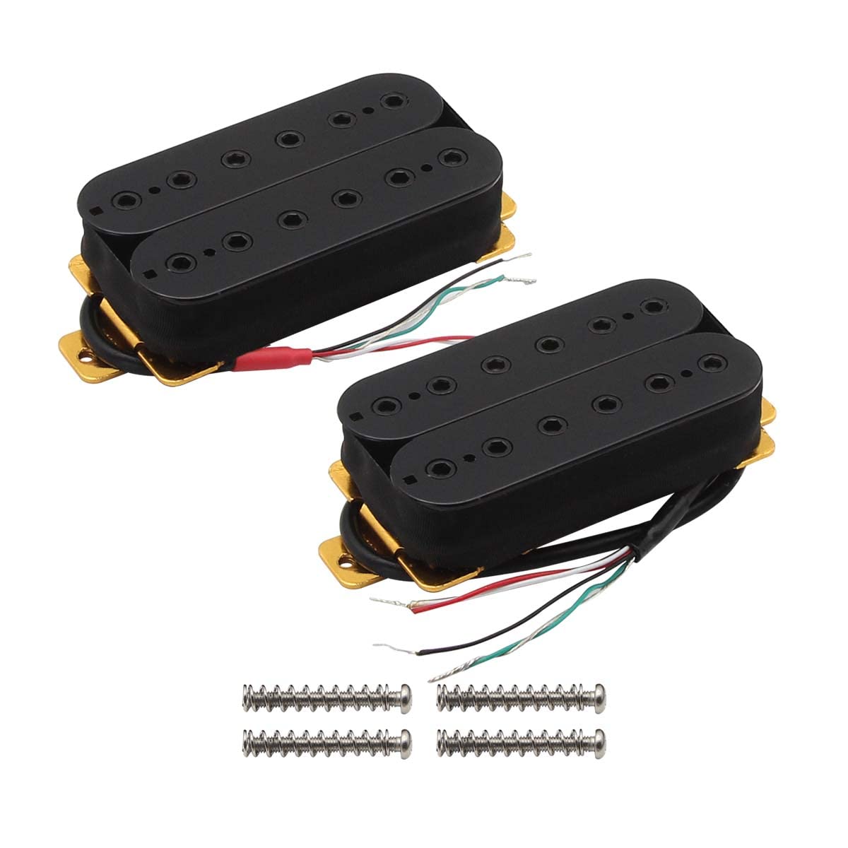 Fleor Neck+Bridge Pickup Set Double Coil Humbucker Pickups For Electric Guitar Pickup Replacement Black