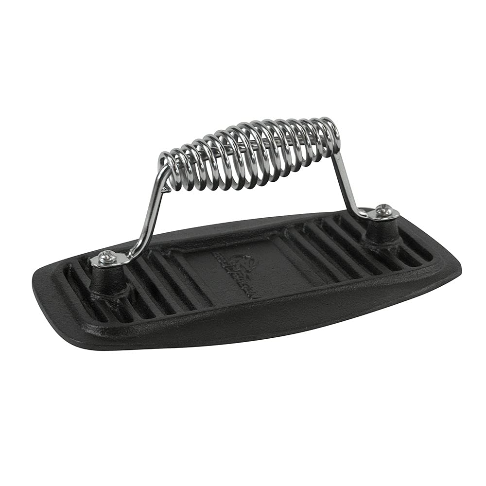 BBQ Dragon Cast Iron Press - Heavy-Duty Burger & Bacon Press, Ideal for Grilling, Paninis, & Steaks - Removes Unwanted Fat, Pre-