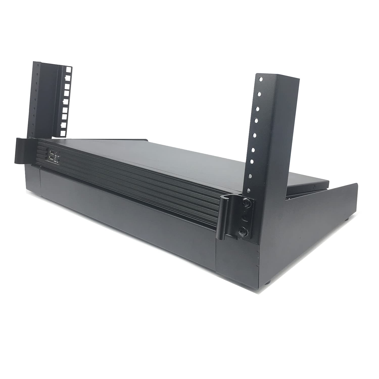 Jingchengmei 4U Desktop Network Rack 19 Inches Small Open Frame Rack 2 Post Free Standing Tabletop Rack For Server, Patch Panel,