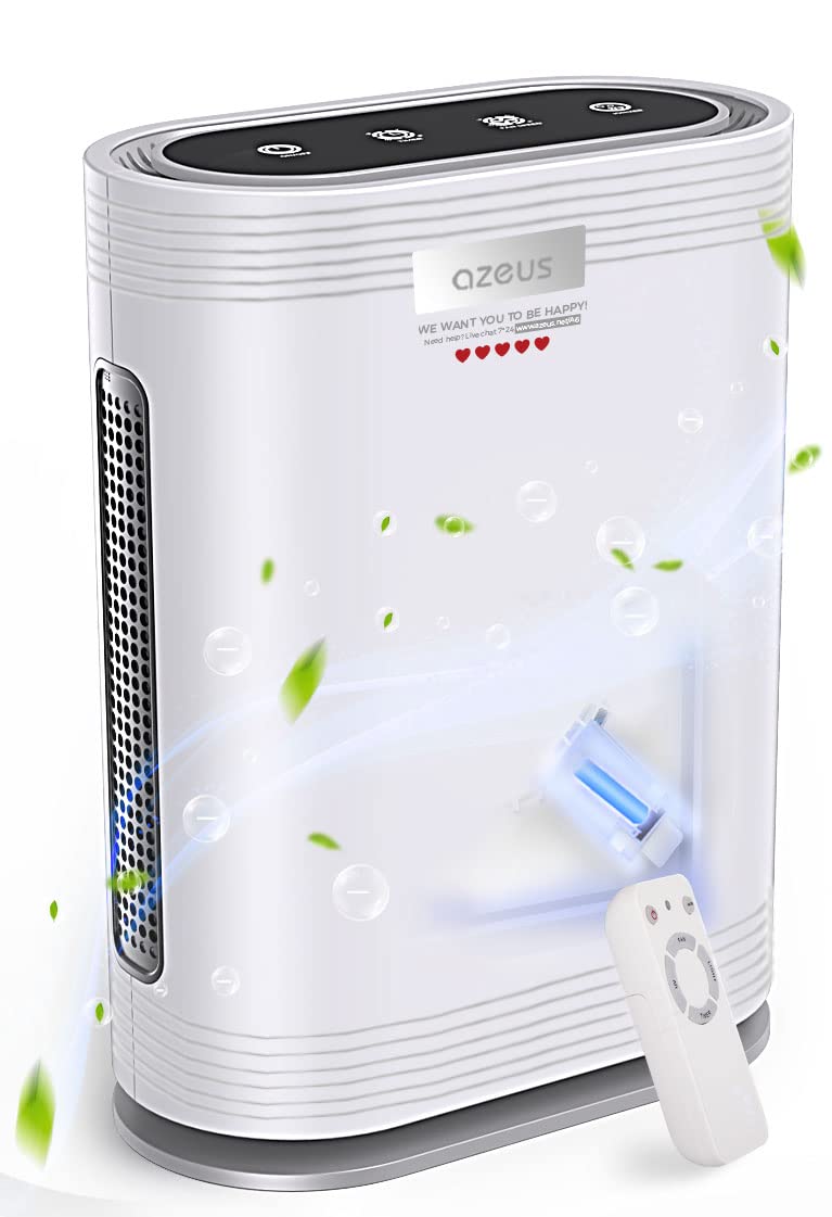 Azeus True Hepa Air Purifier For Home, Up To 2160 Sq Ft Large Room, Uv Light | Ionic Generator | Office Or Commercial Filter 99.