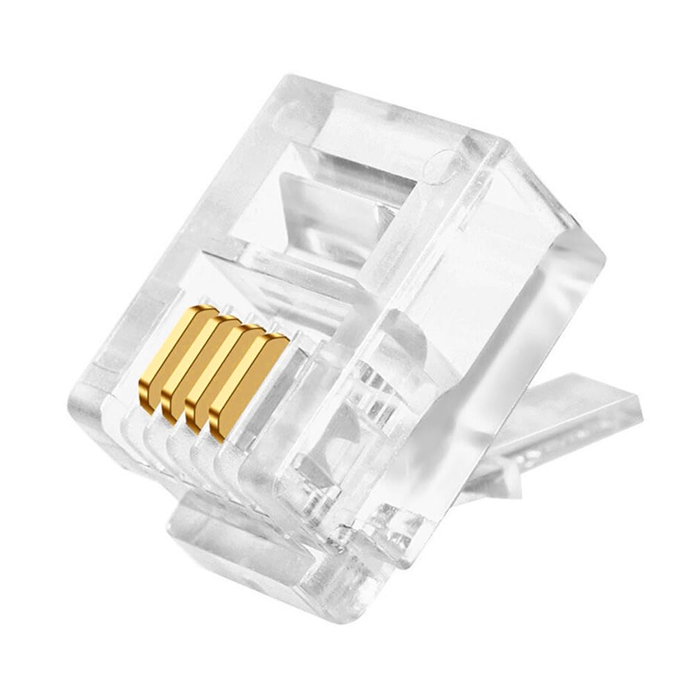 Xanham Rj11 6P4C Connectors(100 Pieces Pack) Telephone Line Cable Wire Male Plug, Av00205